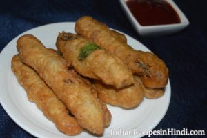 baby corn pakora, baby corn fritters, corn ke pakore image hindi recipe
