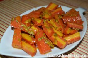 gajar ka instant achar, carrot instant pickle in hindi, गाजर का इंस्टैंट अचार