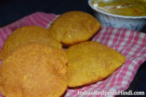 makki ki poori, मक्की की पूड़ी, makki ki pudi, corn flour poori recipe in Hindi