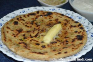 mooli aur patto ka paratha, radish leaves paratha in Hindi, मूली के पत्तो का पराठा रेसिपी