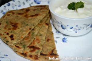 pudina paratha, mint paratha in Hindi, पुदीने का पराठा