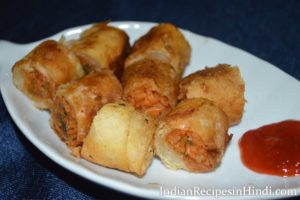 spring rolls image, स्प्रिंग रोल्स रेसिपी, chowmein spring rolls Hindi