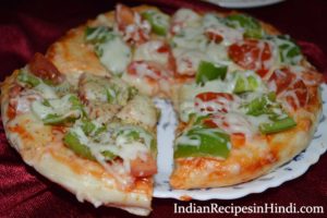 pan pizza, पैन पिज़्ज़ा बनाने की विधि, homemade pan pizza, pizza image